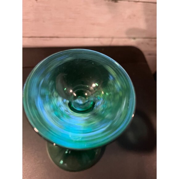 Blefeld Deep Emerald Green Glass Cordial Intricate Twisted Stem - Picture 4 of 4